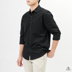 Áo sơ mi vải xéo phối túi đánh bọ