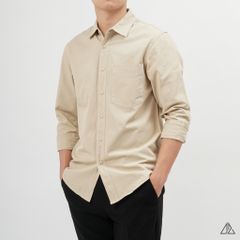 Áo sơ mi vải xéo phối túi đánh bọ