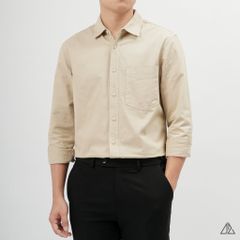 Áo sơ mi vải xéo phối túi đánh bọ