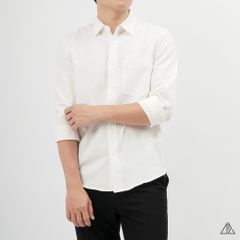 Áo sơ mi vải xéo phối túi đánh bọ