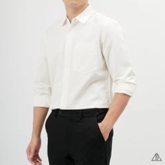 Áo sơ mi vải xéo phối túi đánh bọ