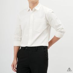 Áo sơ mi vải xéo phối túi đánh bọ