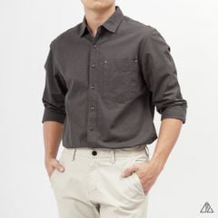 Áo sơ mi vải xéo phối túi đánh bọ