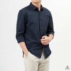 Áo sơ mi vải xéo phối túi đánh bọ