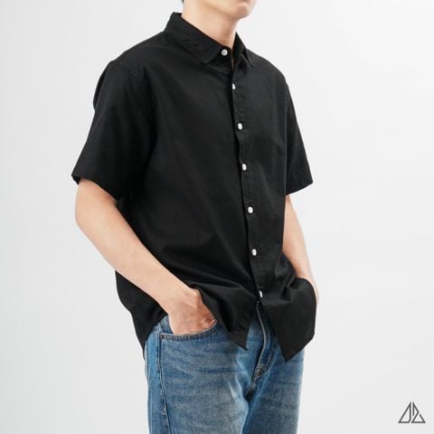 Áo sơ mi tay ngắn vải linen