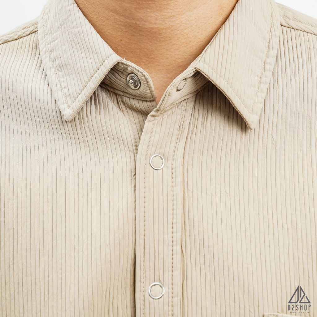 Áo sơ mi gân nổi phối túi [SM-8890]