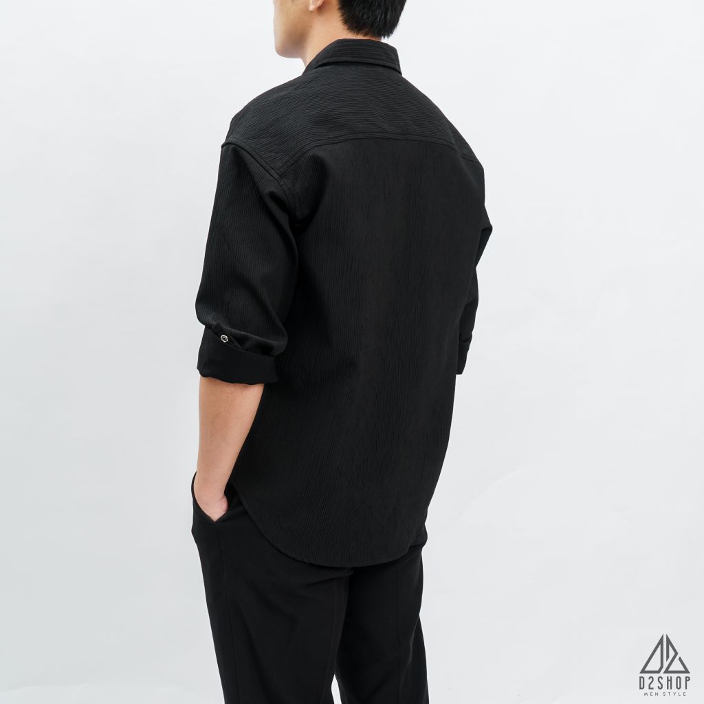 Áo sơ mi gân nổi phối túi [SM-8890]