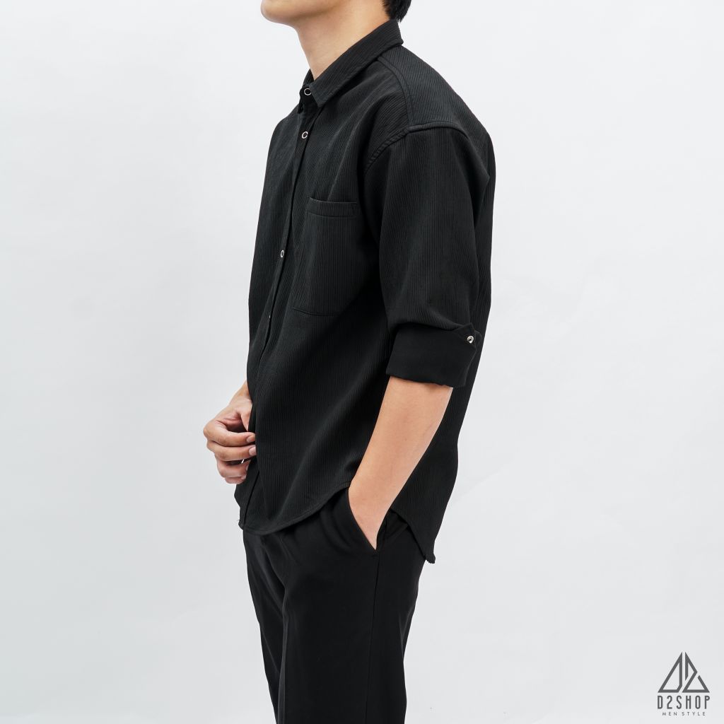 Áo sơ mi gân nổi phối túi [SM-8890]