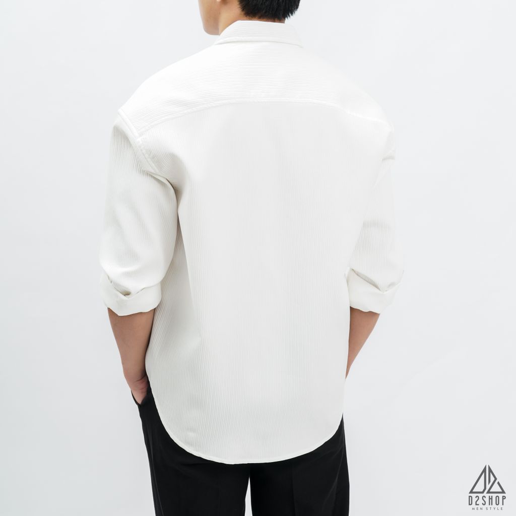 Áo sơ mi gân nổi phối túi [SM-8890]