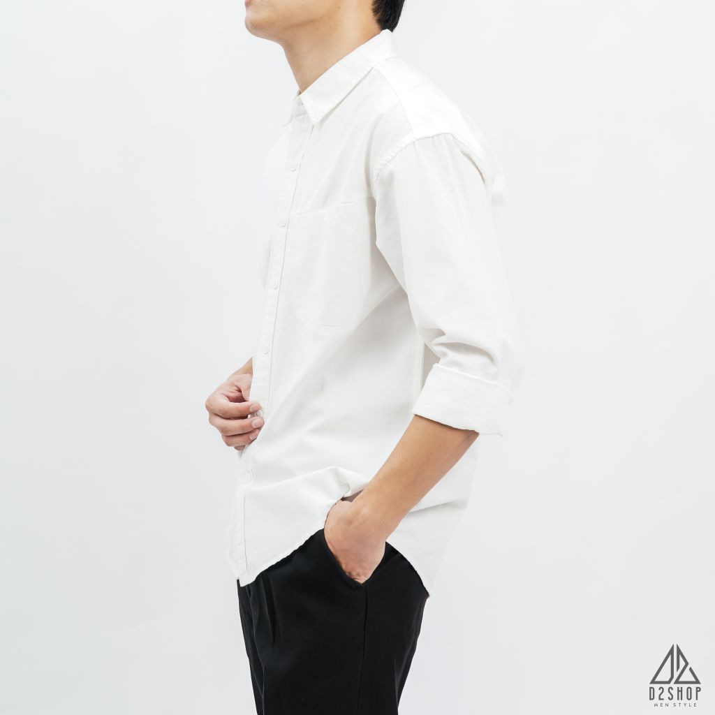 Áo sơ mi túi mổ xéo vải kaki [SM-8891]