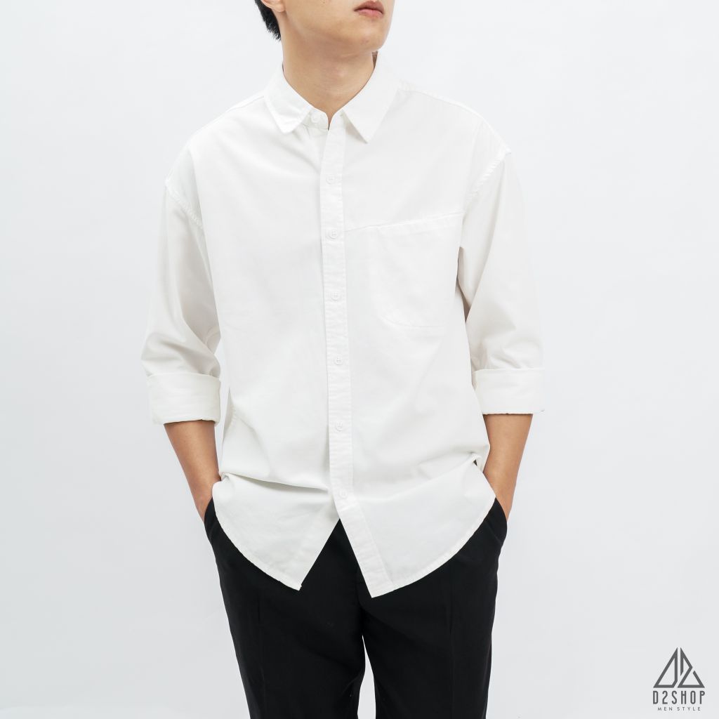 Áo sơ mi túi mổ xéo vải kaki [SM-8891]