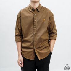 Áo sơ mi chỉ nổi thêu chữ P