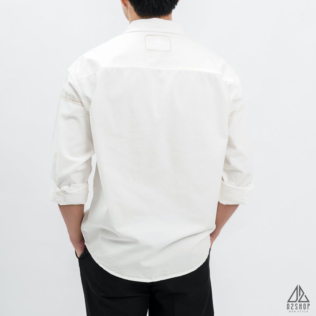Áo sơ mi chỉ nổi thêu chữ P