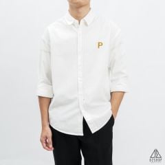 Áo sơ mi chỉ nổi thêu chữ P