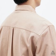 Áo sơ mi vải kaki xéo thêu túi #