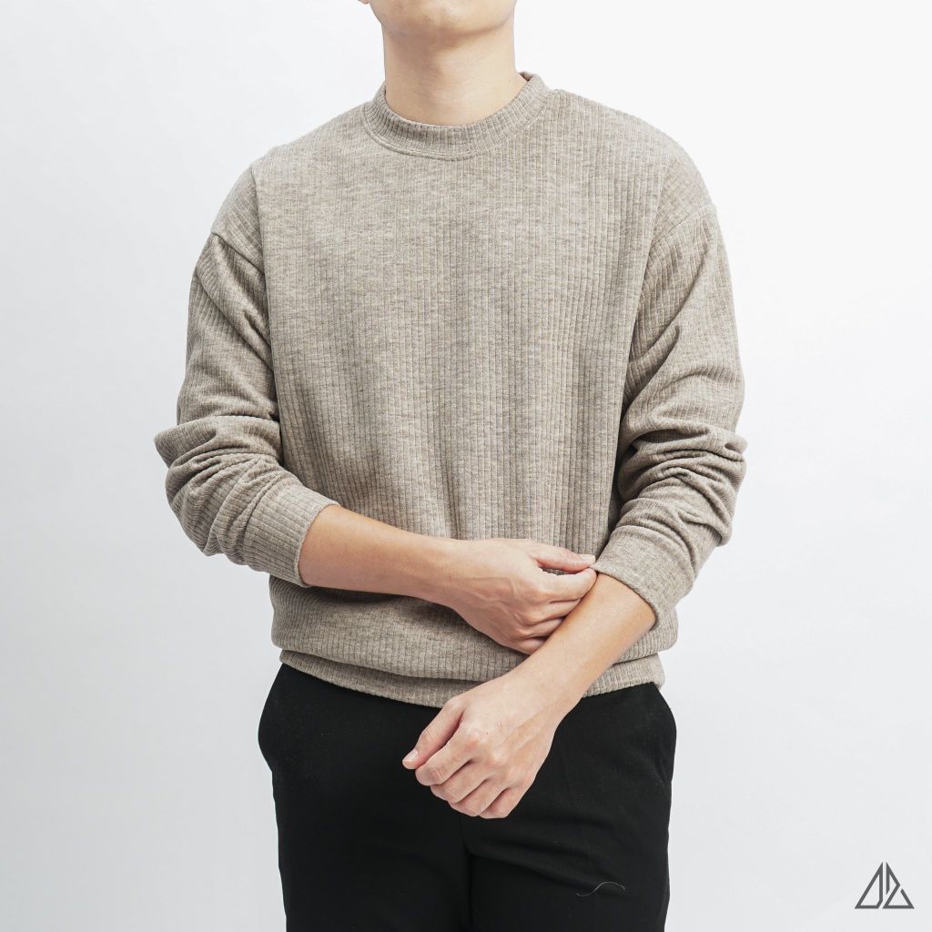 Áo nỉ gân sọc nổi