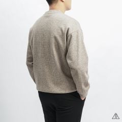 Áo nỉ gân sọc nổi