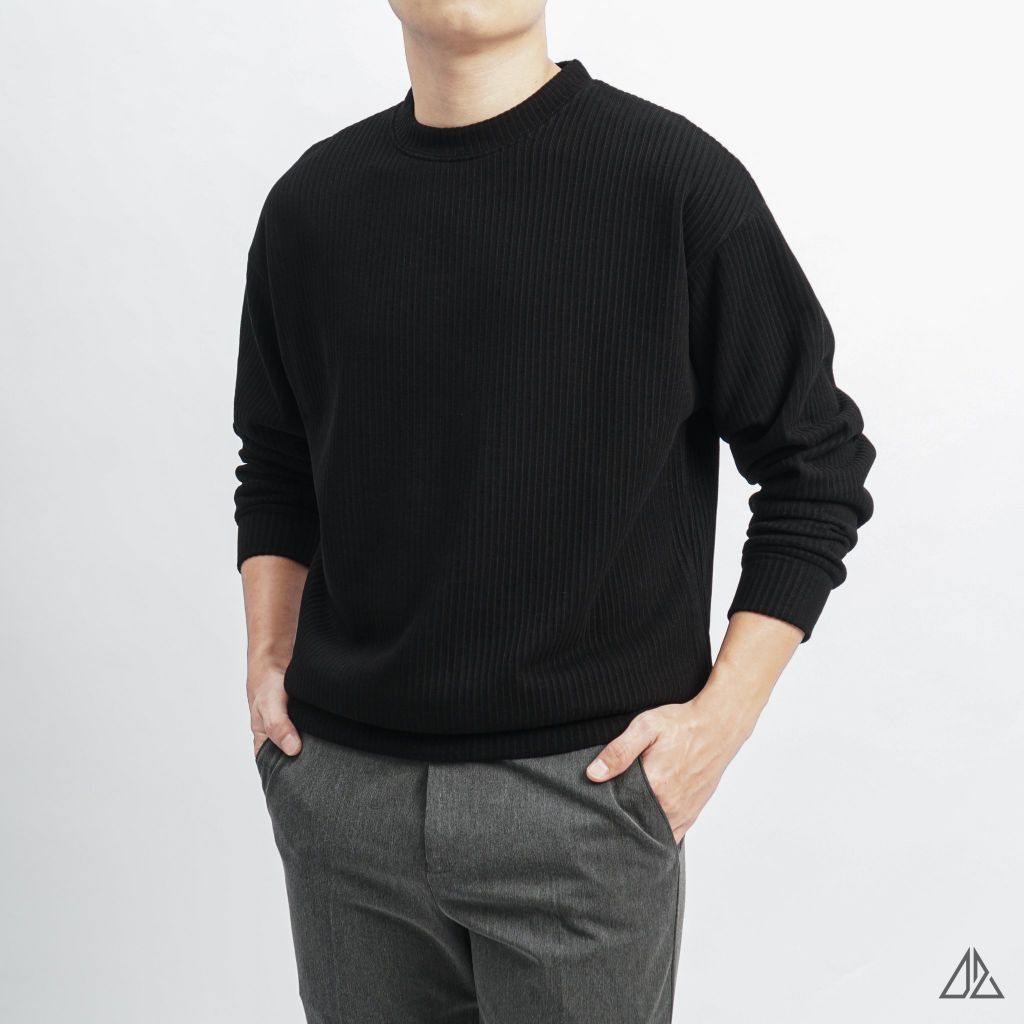 Áo nỉ gân sọc nổi