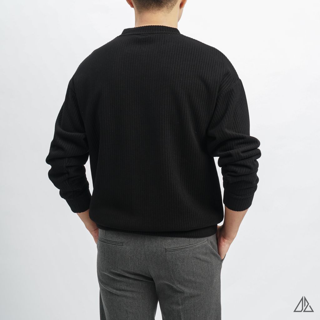 Áo nỉ gân sọc nổi