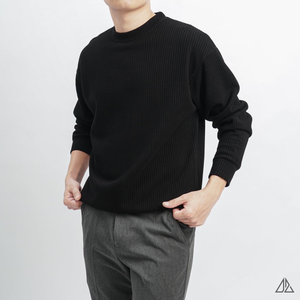 Áo nỉ gân sọc nổi