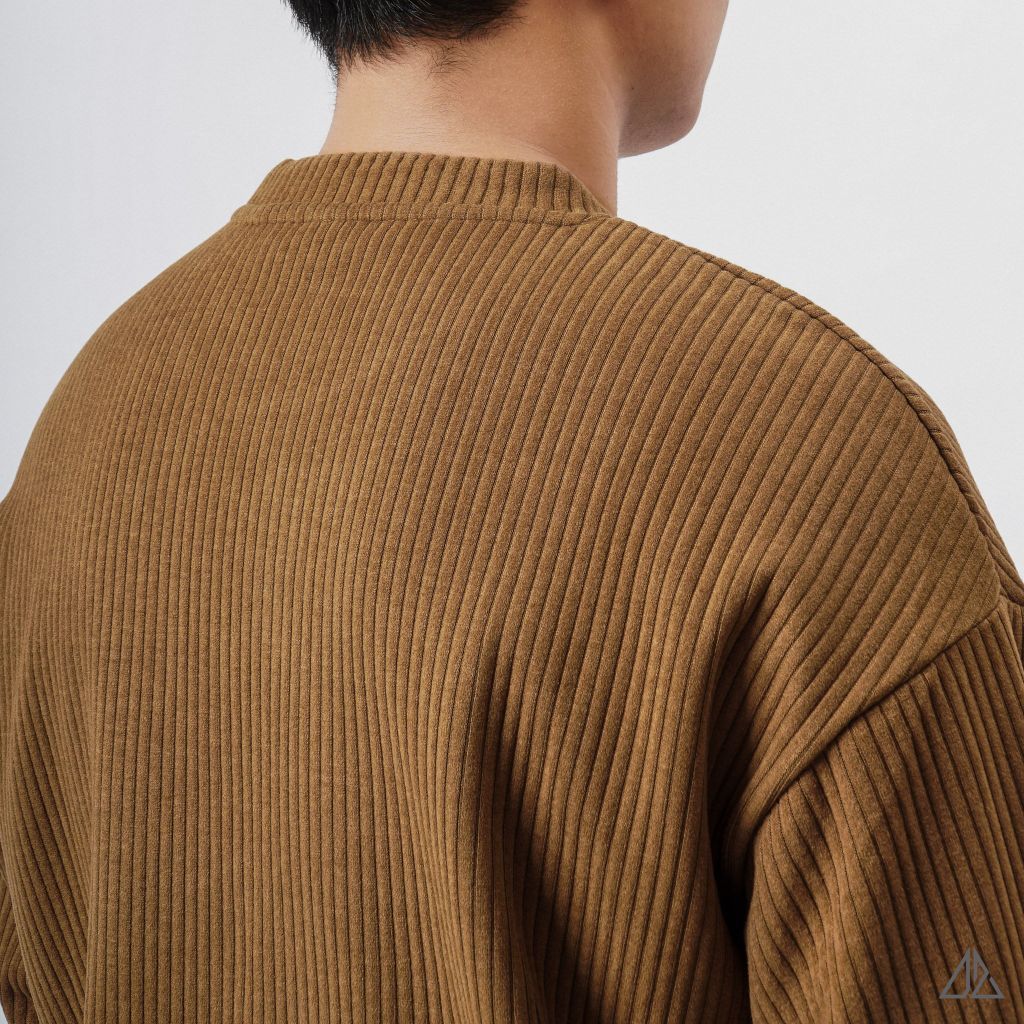 Áo nỉ gân sọc nổi
