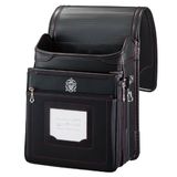 Cặp Randoseru Pelican Pokke Đen Chỉ Đỏ