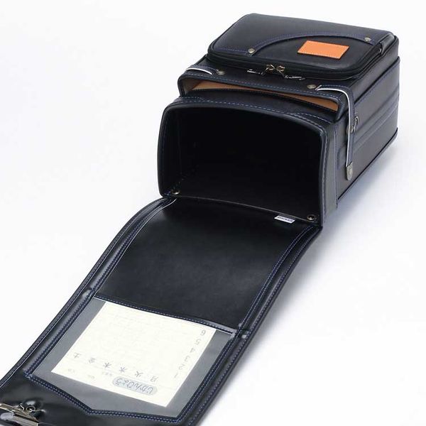 Cặp Randoseru Denimo Black - Blue Stitching