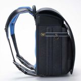 Cặp Randoseru Denimo Black - Blue Stitching