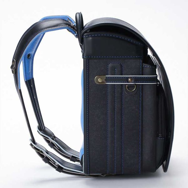 Cặp Randoseru Denimo Black - Blue Stitching