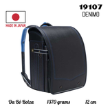 Cặp Randoseru Denimo Black - Blue Stitching