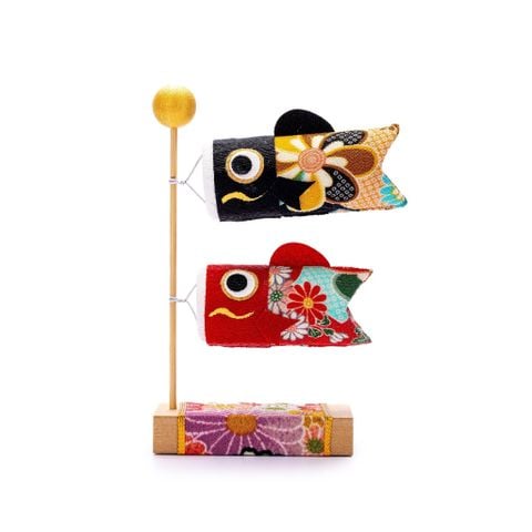 Cờ Cá Chép Hai Con Họa Tiết Kiểu Nhật