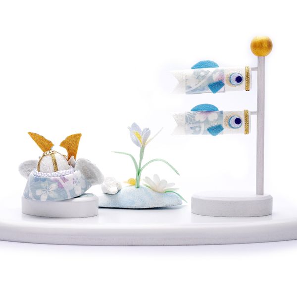 Mũ Samurai và cờ cá chép Nhật Bản - Màu Xanh