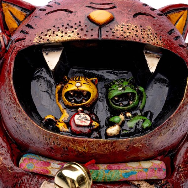 Mèo Oni May Mắn Cùng Hai Con Mèo Nhỏ