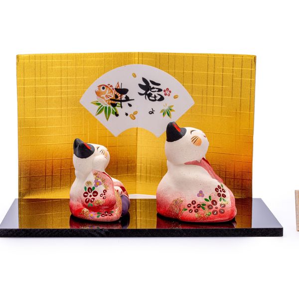 Tượng Hai Cô Mèo Quý Tộc Nhật Bản (Maneki Neko Kimono)