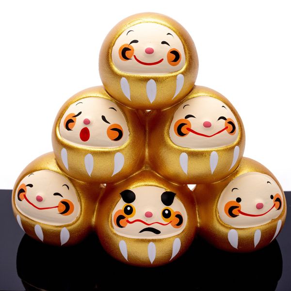 Tượng Daruma Vàng Xếp Chồng