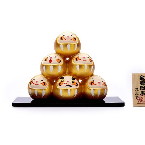 Tượng Daruma Vàng Xếp Chồng