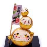 Daruma May Mắn 3 Tầng Có Đệm - Màu Vàng