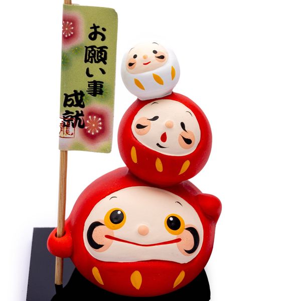 Daruma May Mắn 3 Tầng Nhật Bản - Màu Đỏ