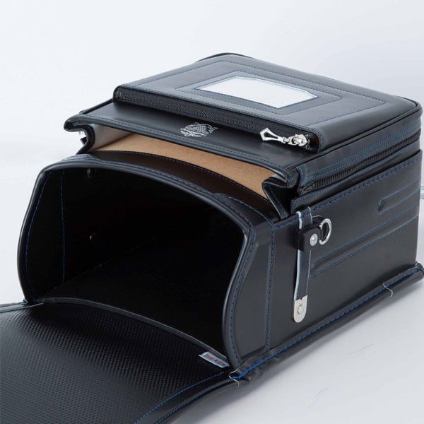 Cặp Randoseru Pelican Pokke Đen Chỉ Lam