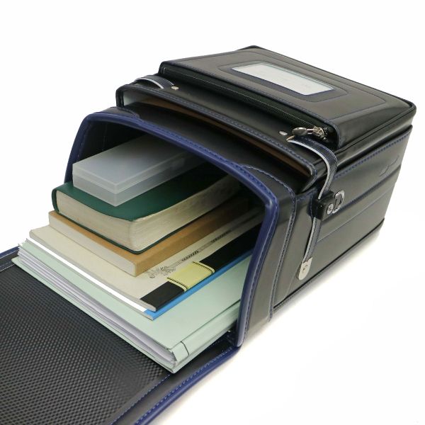 Cặp Randoseru Elephant Cube Black X Marine Blue