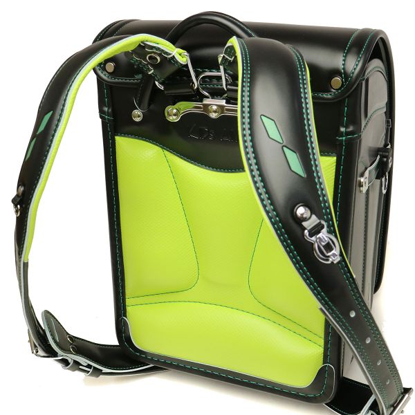 Cặp Randoseru Elephant Cube Black - Green Stitching