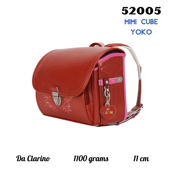 Cặp Randoseru Mimi Cube Yoko Milan Red X Peach Blossom