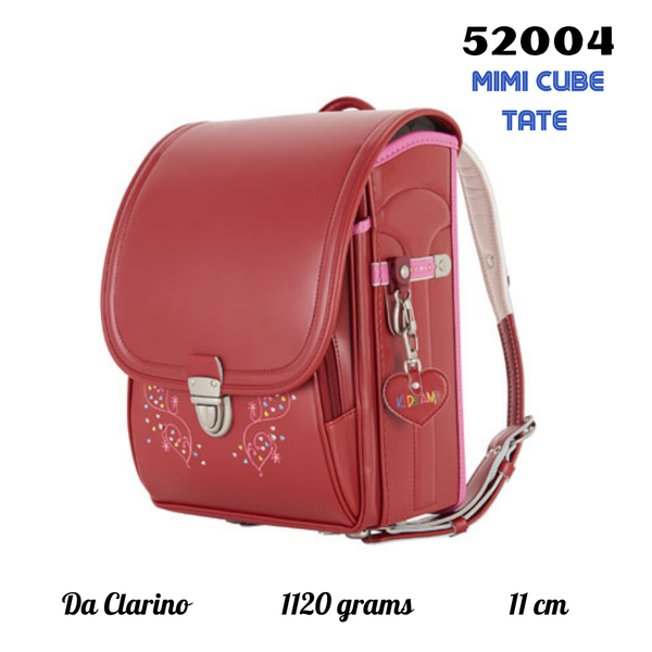 Cặp Randoseru Mimi Cube Tate Milan Red X Peach Blossom