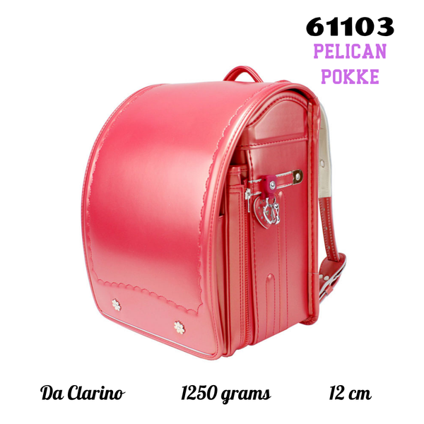 Cặp Randoseru Pelican Pokke Đỏ Dâu Tây