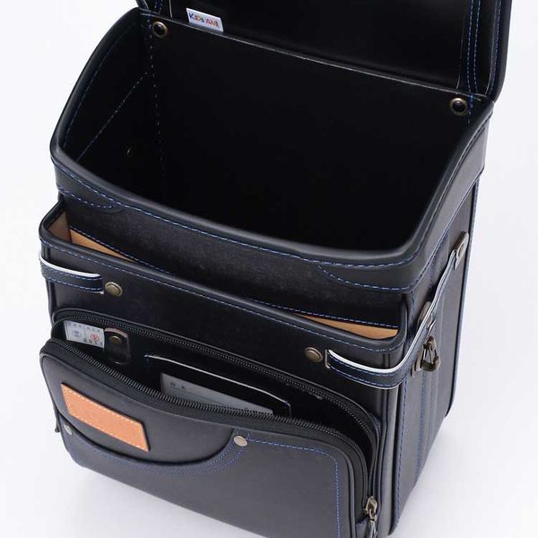 Cặp Randoseru Denimo Black - Blue Stitching