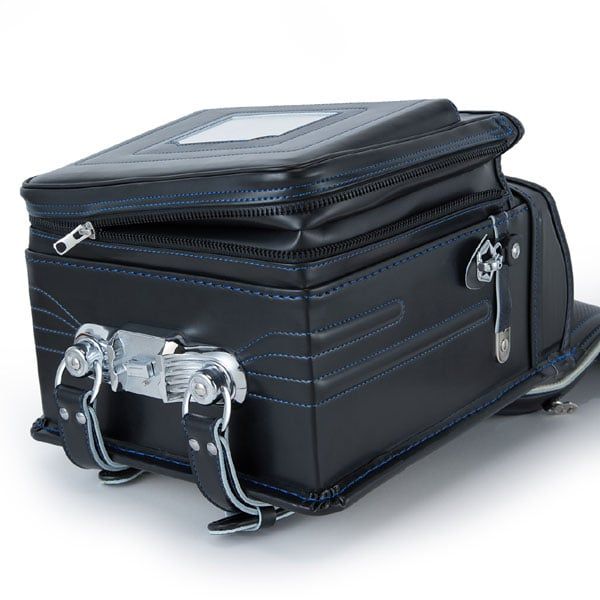 Cặp Randoseru Pelican Pokke Đen Chỉ Lam