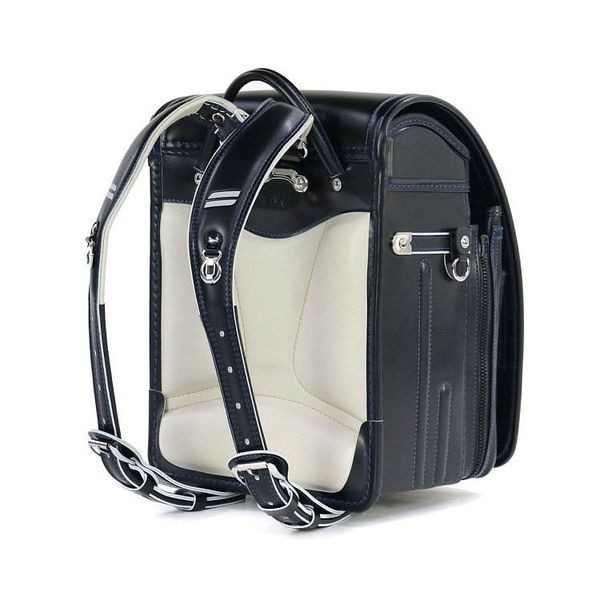 Cặp Randoseru Pelican Pokke Đen Chỉ Lam