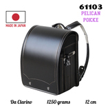 Cặp Randoseru Pelican Pokke Đen Chỉ Vàng