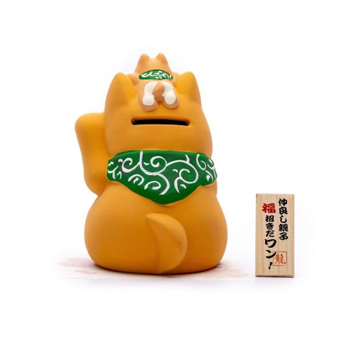 Ống heo Chó Shiba Và Con Vẫy Tay Mang Măy Mắn - Màu Nâu