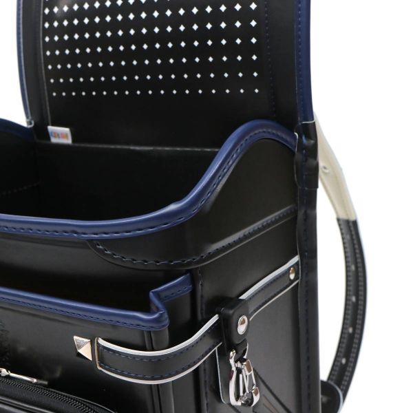 Cặp Randoseru Amity Black x Marine Blue - Marine Blue Stitching